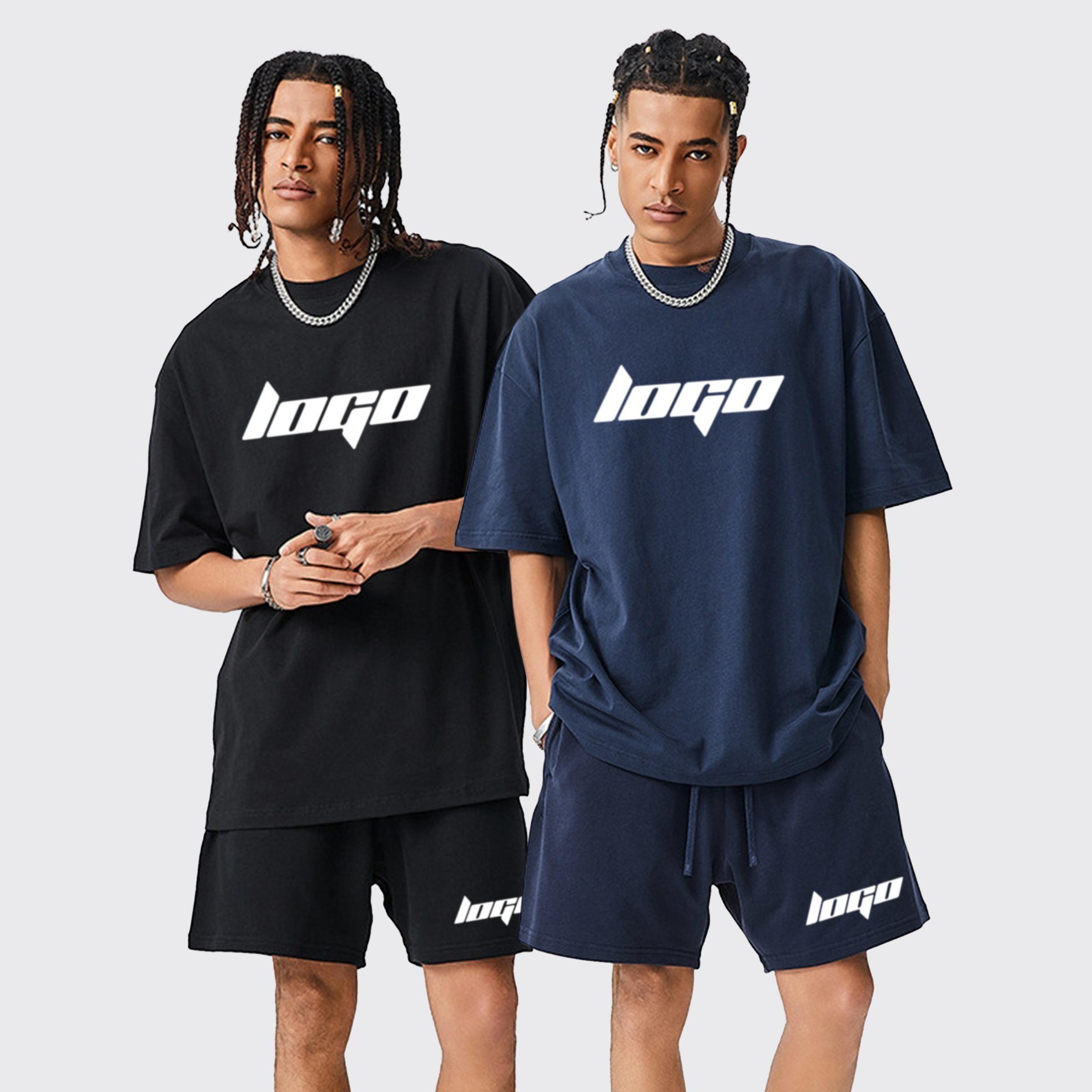 Customized Printed T Shirt Short Set