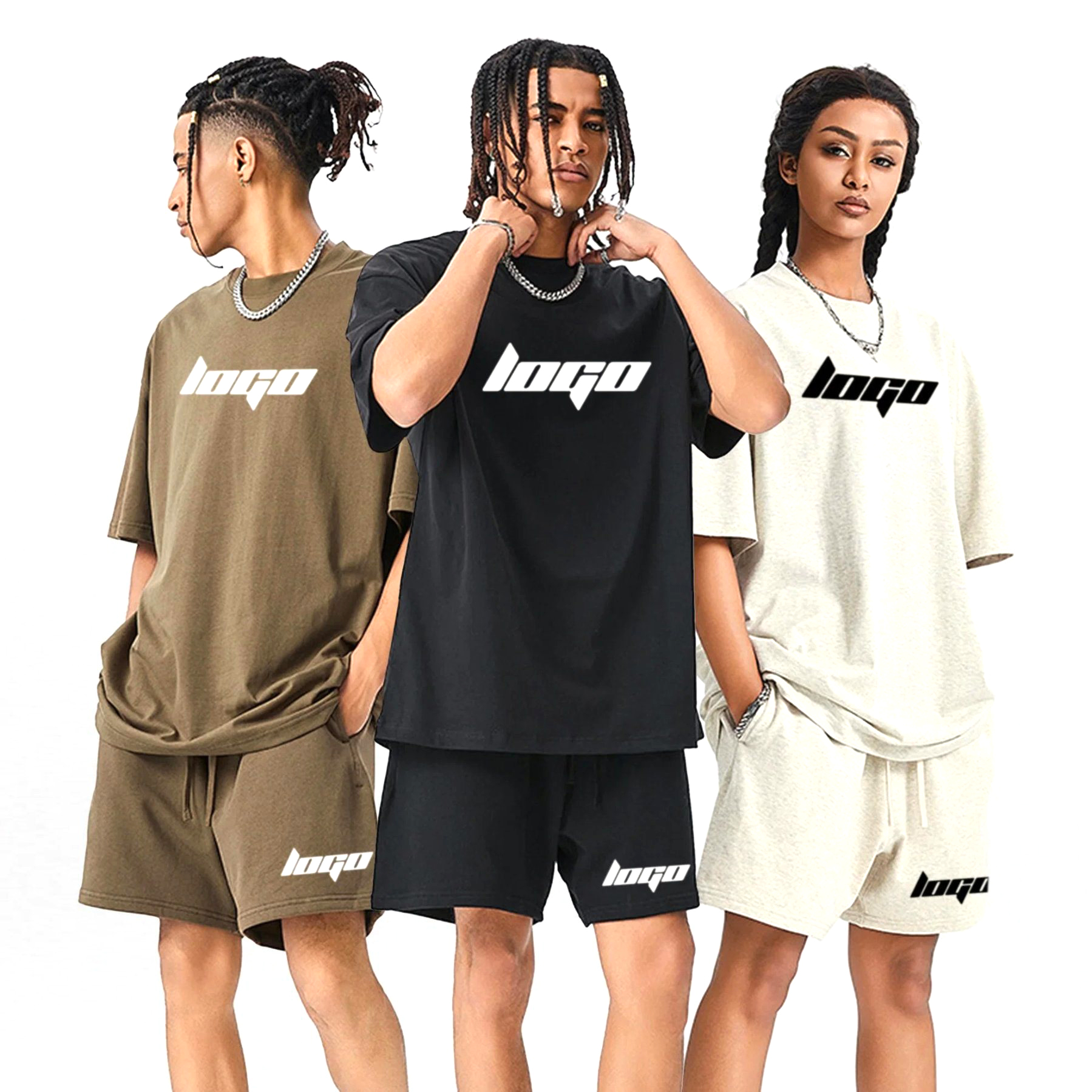 Customized Printed T Shirt Short Set